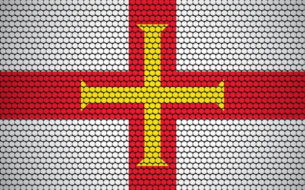 Bandera Abstracta Guernsey Hecha Círculos Bandera Guernesiais Diseñada Con Puntos — Archivo Imágenes Vectoriales