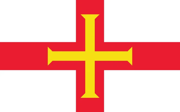 Векторная Графика Флага Гернси Иллюстрация Флага Guernesiais Флаг Гернси Символ — стоковый вектор
