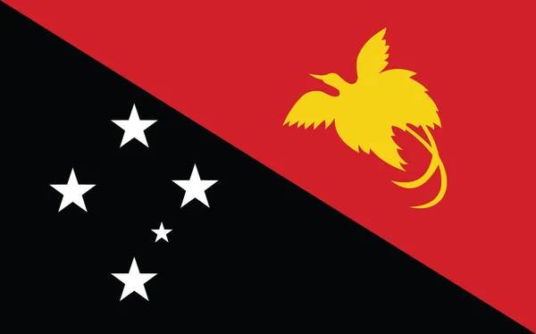 Papua Nya Guinea Flagga Vektor Grafik Rektangulär Papuansk Flagga Illustration — Stock vektor