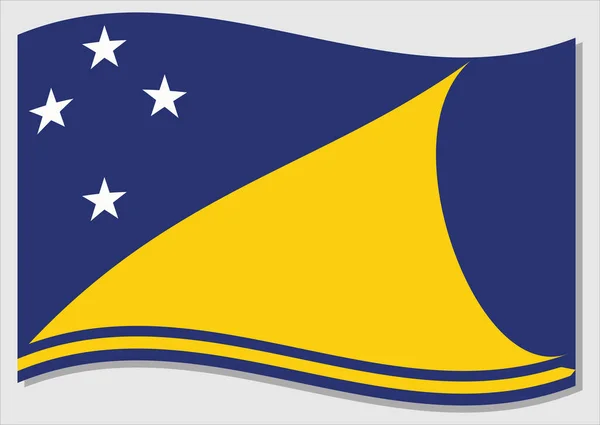 Κυματιστή Σημαία Του Διανυσματικού Γραφικού Του Tokelau Κυματίζοντας Την Απεικόνιση — Διανυσματικό Αρχείο