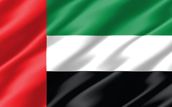 Bandeira Ondulada Seda Gráfico Dos Eau Bandeira Emirati Ondulada Ilustração — Fotografia de Stock