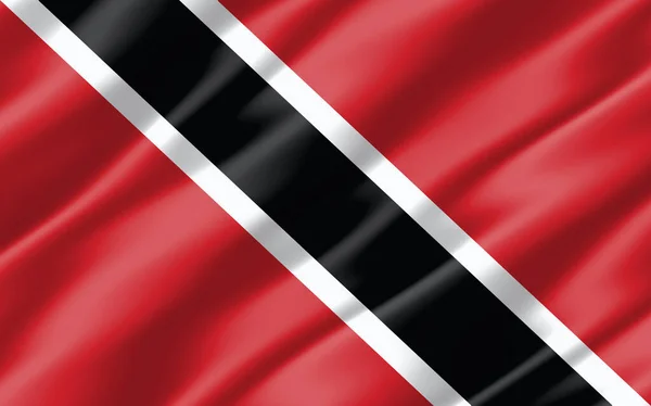 Bandeira Ondulada Seda Gráfico Trinidad Tobago Ilustração Bandeira Ondulada Trinidadian — Fotografia de Stock