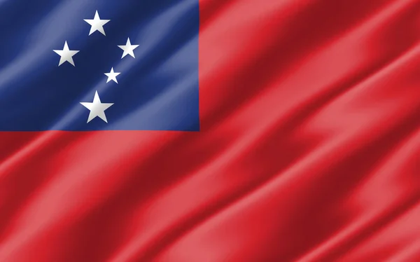 Zijde Golvende Vlag Van Samoa Grafische Golvende Samoaanse Vlag Illustratie — Stockfoto