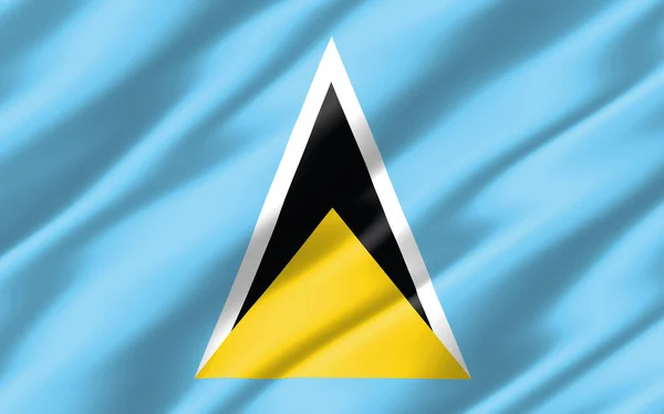 Silkesvågig Flagga Saint Lucia Grafisk Wavy Saint Lucian Flagga Illustration — Stockfoto