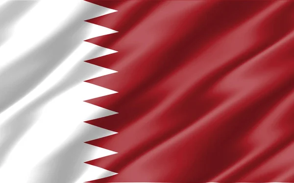 Seta Bandiera Sventolata Del Qatar Grafico Illustrazione Della Bandiera Sventolata — Foto Stock
