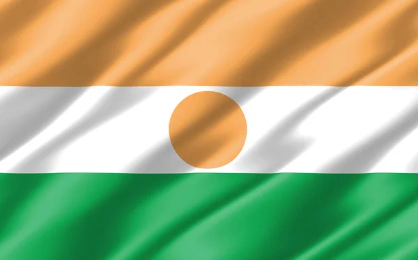 Bandiera Ondulata Seta Della Grafica Niger Wavy Nigerien Bandiera Illustrazione — Foto Stock