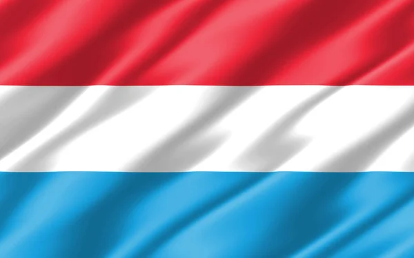 Luxemburg Selyem Hullámos Zászlója Wavy Luxemburgi Zászló Illusztráció Hasított Luxemburgi — Stock Fotó