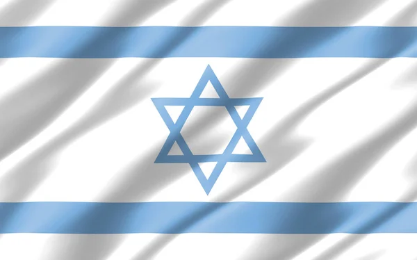 Silk Wavy Flag Israel Graphic Wavy Israeli Flag Illustration Rippled — Stock Photo, Image