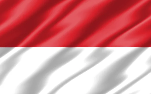 Indonézia Selyem Hullámos Zászlója Hullámos Indonéz Zászló Illusztráció Hasított Indonézia — Stock Fotó
