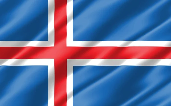 Silk Wavy Flag Iceland Graphic Wavy Icelander Flag Illustration Rippled — Stock Photo, Image