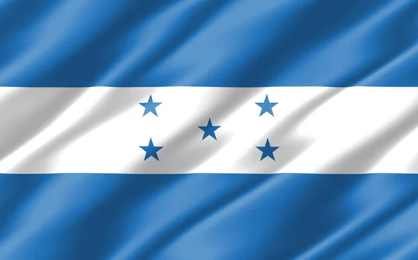 Bandiera Ondulata Seta Dell Honduras Grafica Ondeggiante Bandiera Honduregna Illustrazione — Foto Stock