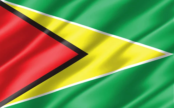 Siden Vågiga Flagga Guyana Grafisk Wavy Guyanese Flagga Illustration Rippad — Stockfoto