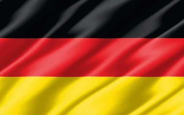 Silk Wavy Flag Germany Graphic Wavy German Flag Illustration Rippled — Stock Photo, Image