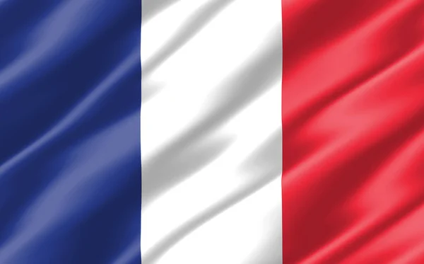 Jedwabna Flaga Francuskiej Grafiki Falistej Faliste Francuska Flaga Ilustracji Rippled — Zdjęcie stockowe