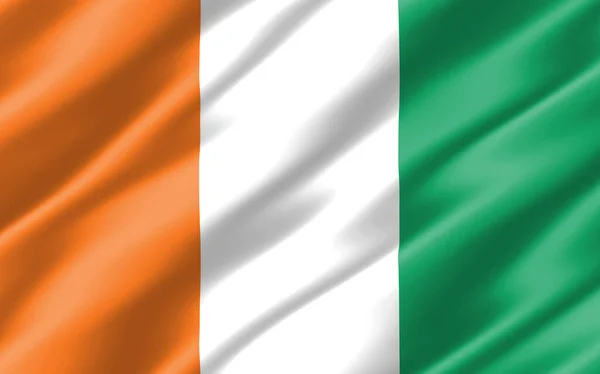 Silk Wavy Flag Cote Ivoire Graphic Wavy Ivorian Flag Illustration — Stock Photo, Image