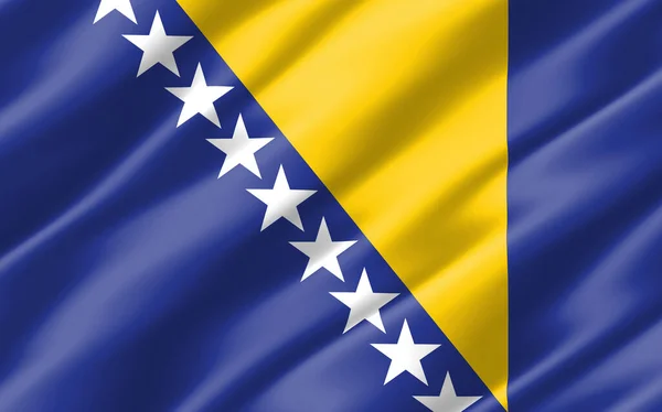 Bosznia Hercegovinai Grafika Selyem Hullámos Zászlója Wavy Bosniak Zászló Illusztráció — Stock Fotó