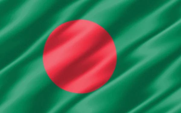 Silk Wavy Flag Bangladesh Graphic Wavy Bangladeshi Flag Illustration Rippled — Stock Photo, Image