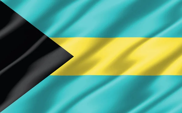 Μεταξωτή Κυματιστή Σημαία Μπαχάμες Γραφική Κυματιστή Σημαία Μπαχαμών Τρισδιάστατη Απεικόνιση — Φωτογραφία Αρχείου