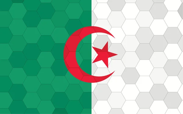 Illustration Der Algerischen Flagge Futuristische Algerische Flaggengrafik Mit Abstraktem Sechseck — Stockvektor