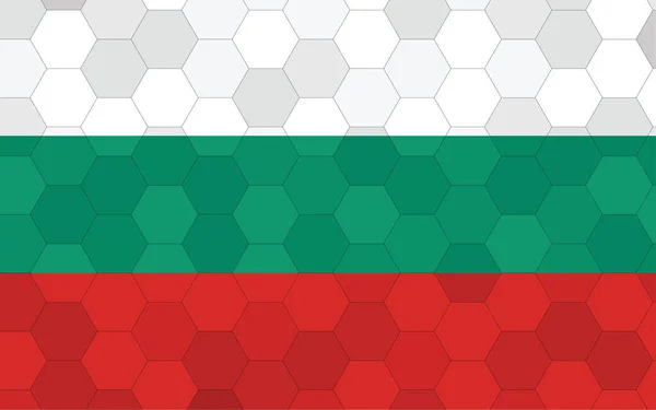 Bulgarien Flagga Illustration Futuristiska Bulgariska Flagga Grafik Med Abstrakt Hexagon — Stock vektor