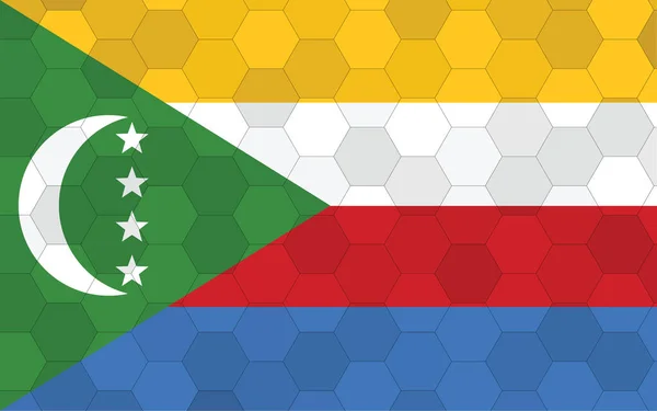 Comoren Vlag Illustratie Futuristische Comorese Vlag Grafiek Met Abstracte Hexagon — Stockvector