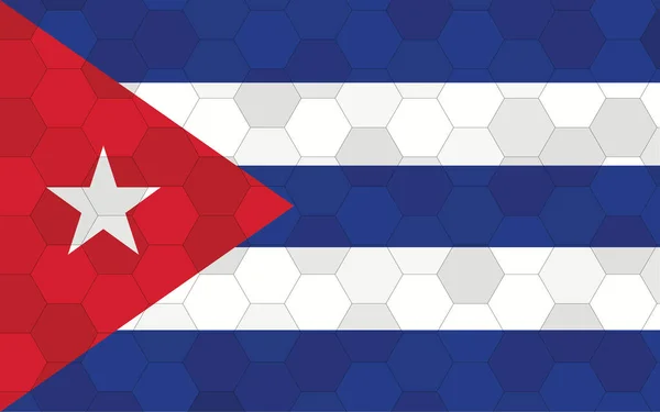 Cuba Vlag Illustratie Futuristische Cubaanse Vlag Grafiek Met Abstracte Zeshoek — Stockvector