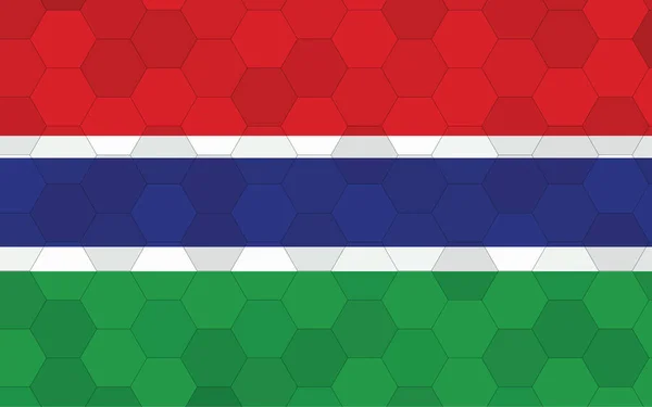 Gambiaanse Vlag Illustratie Futuristisch Gambia Vlag Grafisch Met Abstracte Zeshoek — Stockvector
