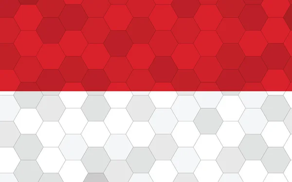 Illustration Der Flagge Indonesiens Futuristische Indonesische Flaggengrafik Mit Abstraktem Sechseck — Stockvektor