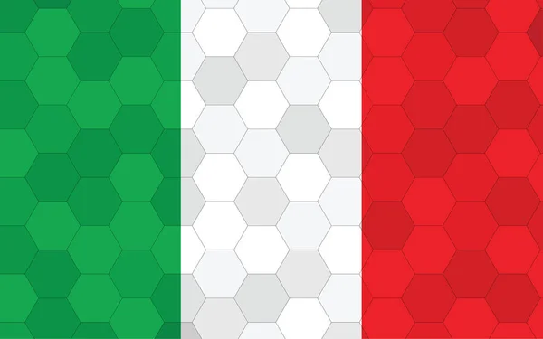 Italië Vlag Illustratie Futuristische Italiaanse Vlag Grafiek Met Abstracte Zeshoek — Stockvector