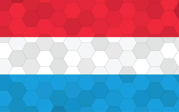 ルクセンブルクの旗のイラスト 抽象的な六角形の背景ベクトルを持つ未来的なルクセンブルクの旗のグラフィック ルクセンブルク国旗は独立を象徴する — ストックベクタ