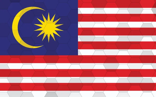 Malaysia Flagga Illustration Futuristiska Malaysiska Flagga Grafik Med Abstrakt Hexagon — Stock vektor