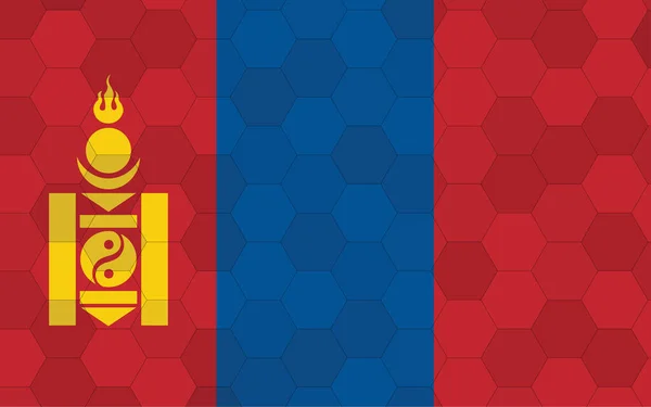 Bandera Mongolia Ilustración Gráfico Bandera Mongol Futurista Con Vector Fondo — Archivo Imágenes Vectoriales