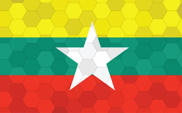 Illustration Drapeau Myanmar Graphisme Futuriste Drapeau Myanmar Avec Vecteur Fond — Image vectorielle