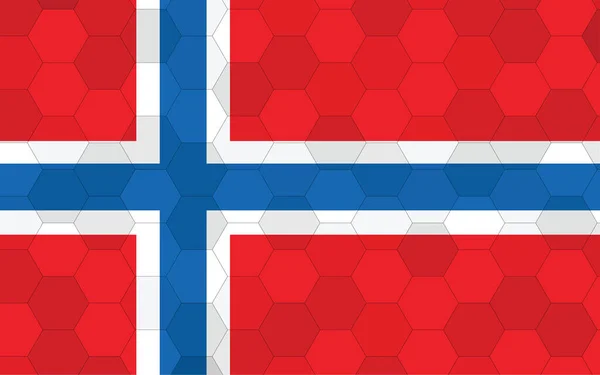 Norway Flag Illustration Futuristic Norwegian Flag Graphic Abstract Hexagon Background — Stock Vector