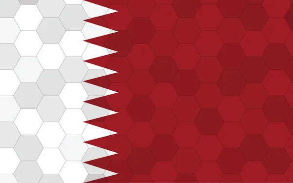 Qatar Flag Illustration Futuristic Qatari Flag Graphic Abstract Hexagon Background — Stock Vector