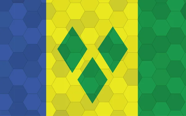Saint Vincent Grenadines Flag Illustration Futuristic Vincentian Flag Graphic Abstract — Stock Vector