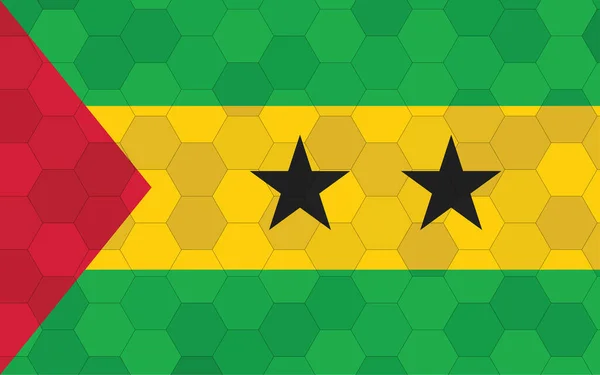 Sao Tomé Principe Vlag Illustratie Futuristische Santomaanse Vlag Grafiek Met — Stockvector