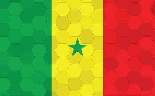 Illustration Drapeau Sénégal Graphisme Futuriste Drapeau Sénégalais Avec Vecteur Abstrait — Image vectorielle