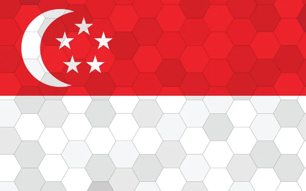 Gambaran Bendera Singapura Fotografi Bendera Singapura Futuristik Dengan Vektor Latar - Stok Vektor