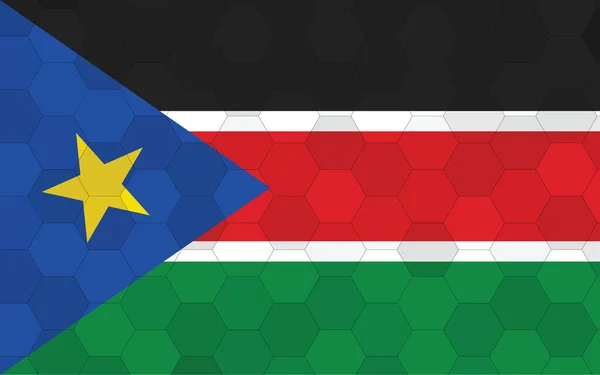 Zuid Soedan Vlag Illustratie Futuristische Zuid Soedanese Vlag Grafiek Met — Stockvector