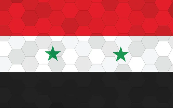 Сирійський Прапор Приклад Футуристичний Сирійський Прапор Графіка Абстрактним Шестикутником Фонового — стоковий вектор
