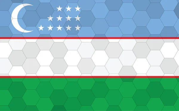 Üzbegisztán Zászló Illusztráció Futurisztikus Üzbegisztáni Zászló Grafika Elvont Hatszög Háttér — Stock Vector