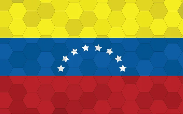 Die Venezolanische Flagge Futuristische Venezolanische Flaggengrafik Mit Abstraktem Sechseck Hintergrundvektor — Stockvektor