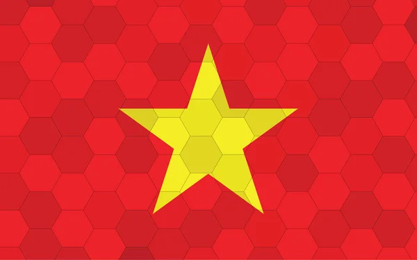 Ilustrasi Bendera Vietnam Grafik Bendera Vietnam Futuristik Dengan Vektor Latar - Stok Vektor