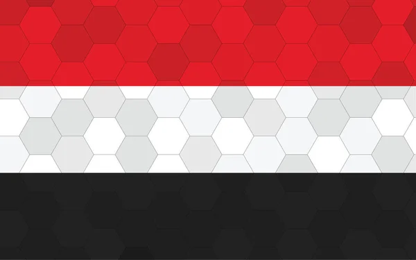 Yemen Flag Illustration Futuristic Yemeni Flag Graphic Abstract Hexagon Background — Stock Vector