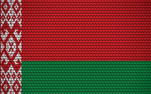 Abstrakte Fahne Weißrusslands Aus Kreisen Weißrussische Flagge Mit Farbigen Punkten — Stockvektor