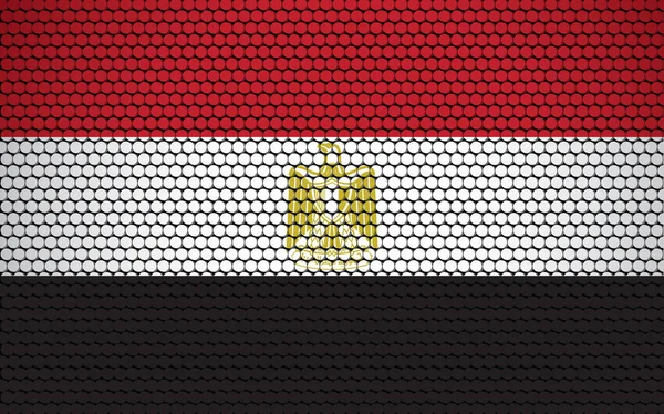 Bandiera Astratta Dell Egitto Fatta Cerchi Bandiera Egiziana Progettata Con — Vettoriale Stock