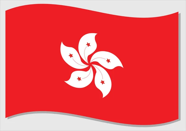 Размахивание Флагом Векторной Графики Гонконга Размахиваю Флагом Гонконга Флаг Гонконга — стоковый вектор