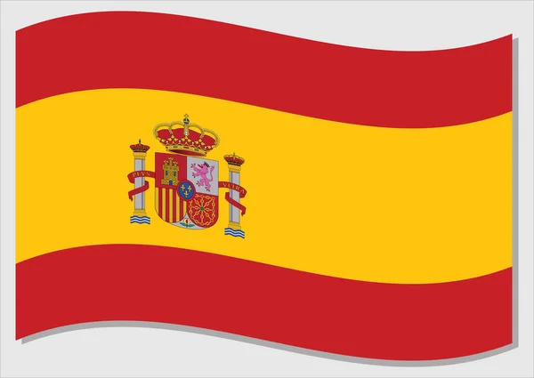 Bandeira Ondulante Espanha Vetor Gráfico Ilustração Bandeira Espanhola Espanha País — Vetor de Stock