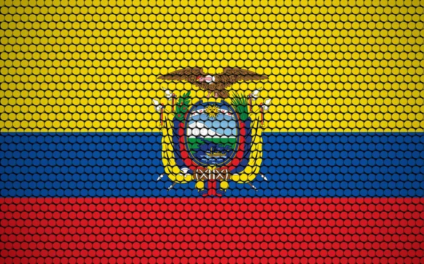 Bandeira Abstrata Equador Feita Círculos Bandeira Equatoriana Projetada Com Pontos —  Vetores de Stock